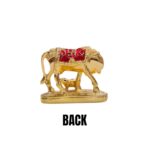 Back profile view of Kamdhenu Idol - Cow with Calf Statue