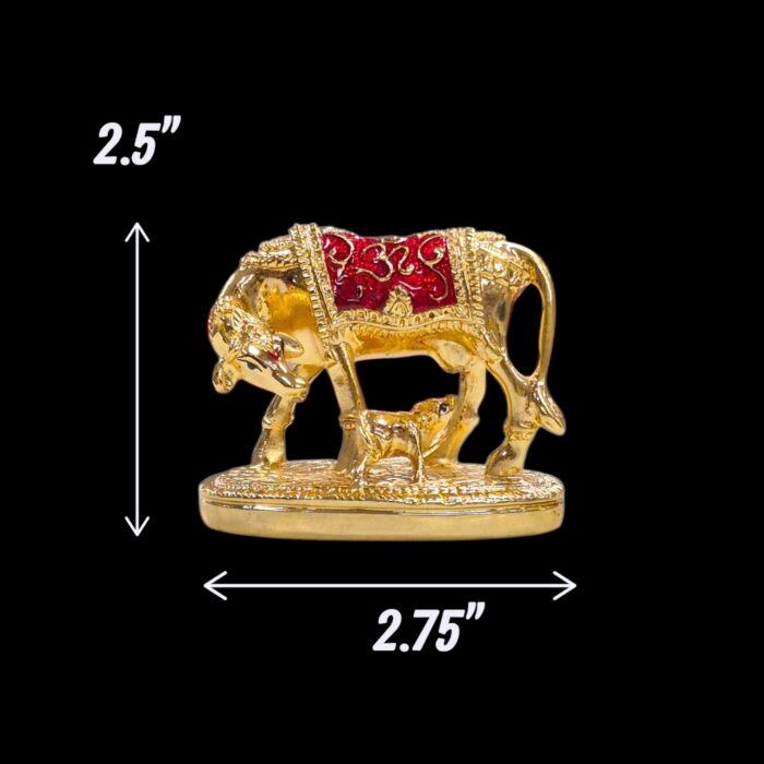 Dimensions of Gold plated Kamdhenu Idol