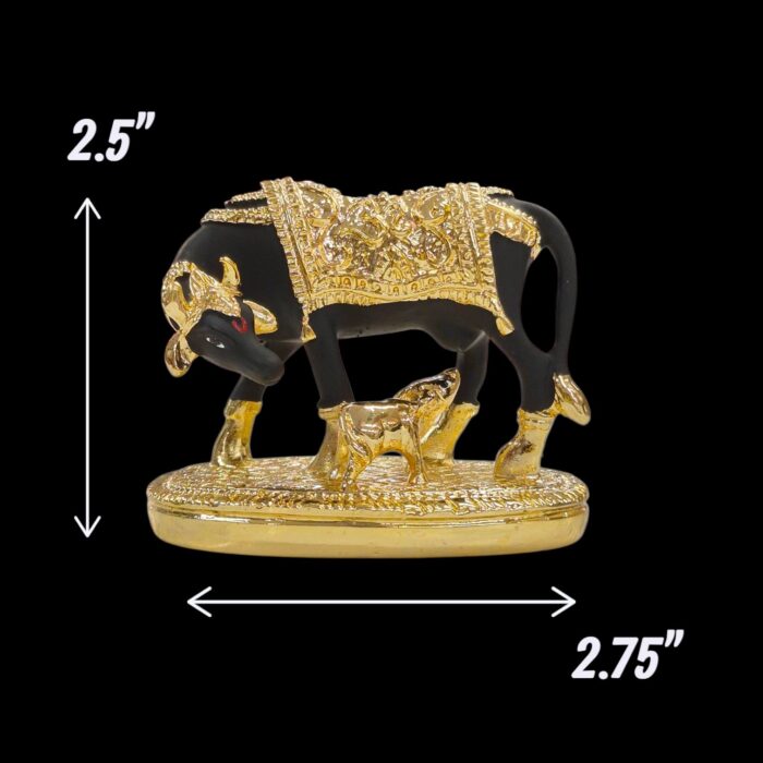 Dimensions of Gold plated Kamdhenu Cow Idol
