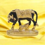 Gold plated Kamdhenu cow with calf | Annapurna Statue for home mandir