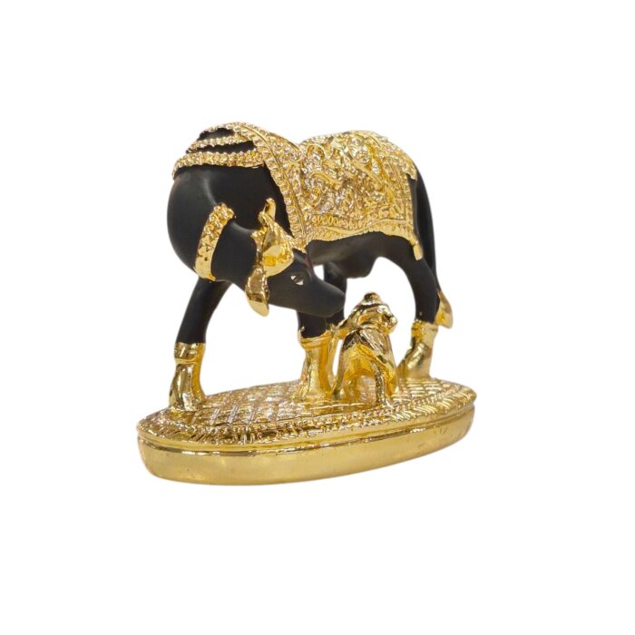 Side profile view of Small idol of Kamdhenu Cow