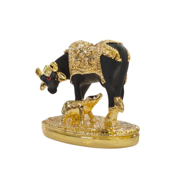 Side look of Kamdhenu Idol cow with calf