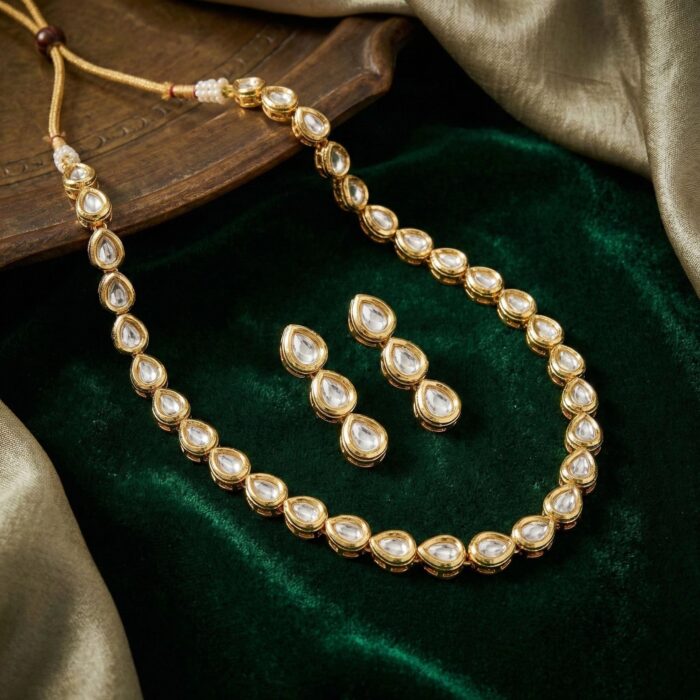 Swarnika Saanjh Polki Kundan necklace set with earrings