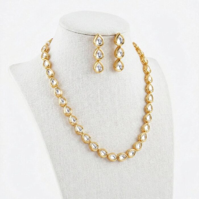 Luxury Polki Kundan necklace set for weddings and festive wear