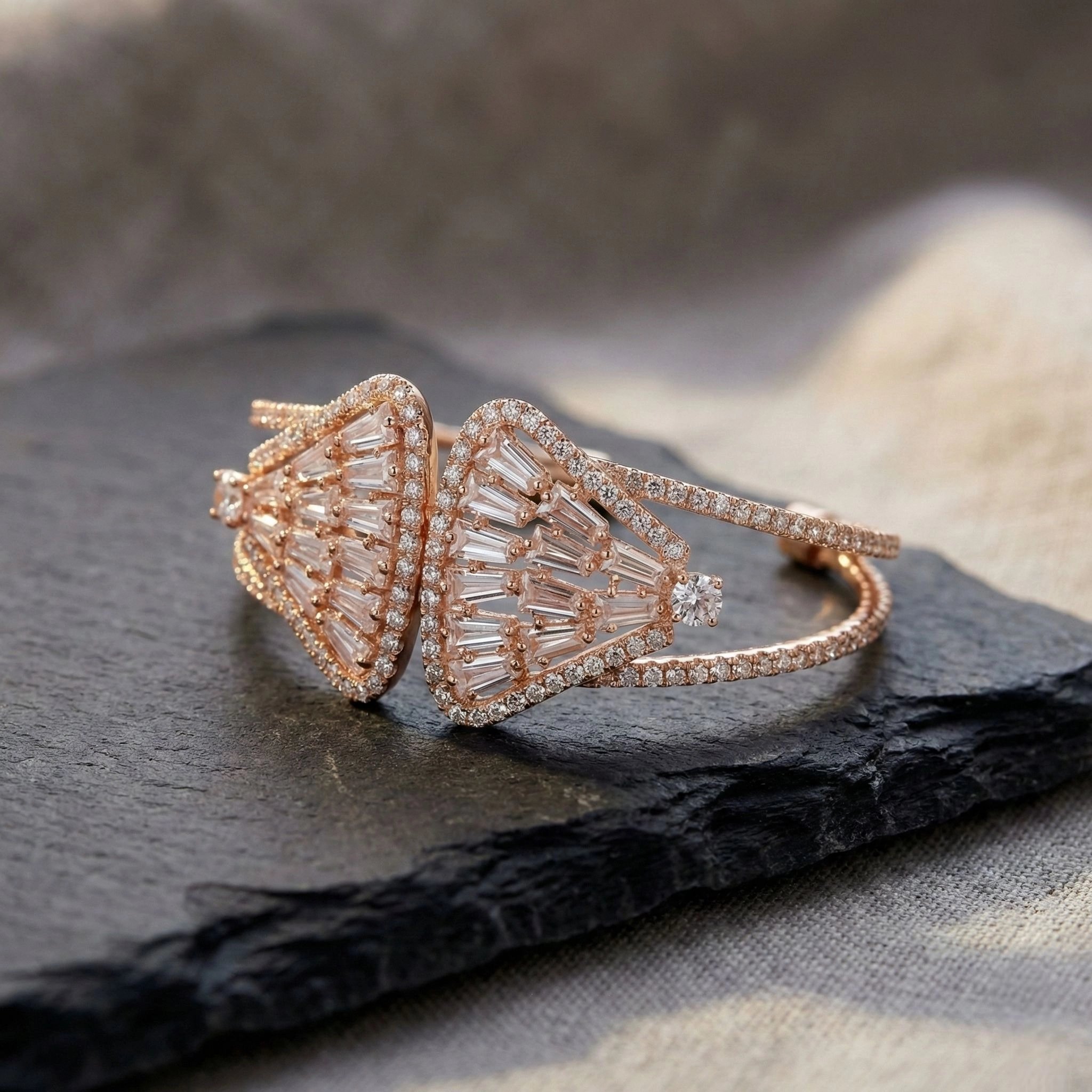 Rose gold American diamond bracelet | Lumina Ad Series
