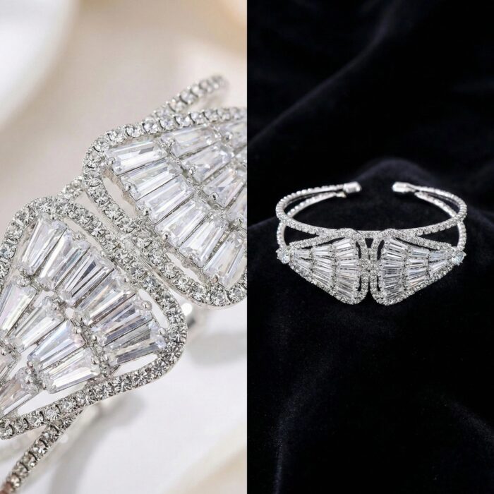 Silver finish American diamond bracelet - Gift for her