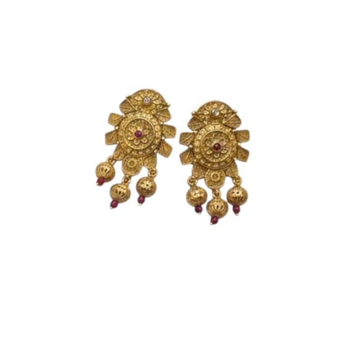 Close up of the matching earrings with this long Rani Haar set