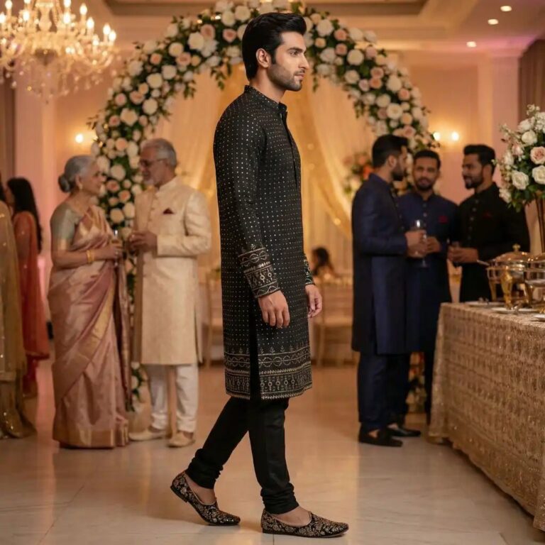 Premium black kurta for evening wear | Ethnic Men wear