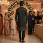 Premium men’s kurta with elegant sequin detailing for festive and evening wear