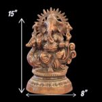 Dimensions of the metal copper Ganesha Statue