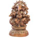 Top profile view of Metal copper Ganesha