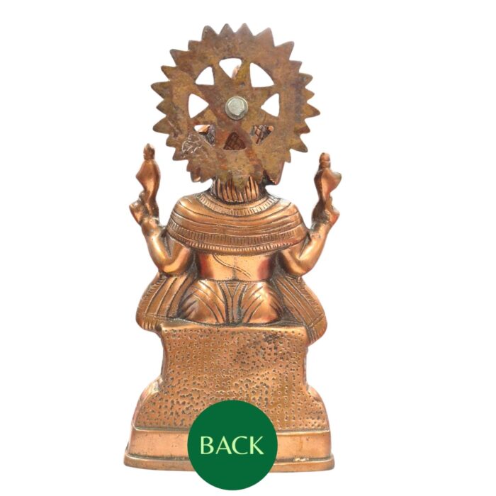 Back profile view of Metal Copper Ganesha statue
