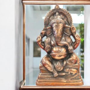 Metal Copper Ganesha Statue | 14.5 Inches
