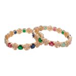 Festive Indian Navratna bangle set for weddings & celebrations