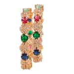 Close up of ethnic Bangle set | Navratna stone bangles