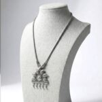 Silver Oxidized Pendant Necklace in Brass | German Silver Plated