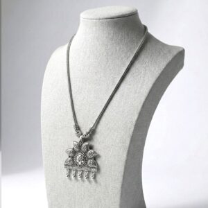 Silver Oxidized Pendant Necklace in Brass | German Silver Plated