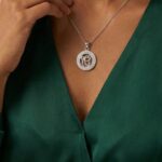 Silver Ek Onkar pendant with sparkling CZ stones