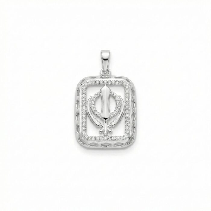 Pure silver Khanda Sahib pendant | Unisex design