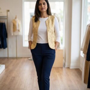 Golden Brocade Jacket for women