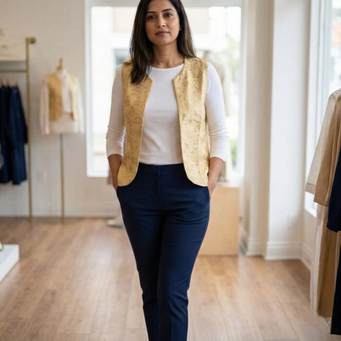 Golden Brocade Jacket for women