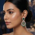 Premium emerald drop earrings for festive wear