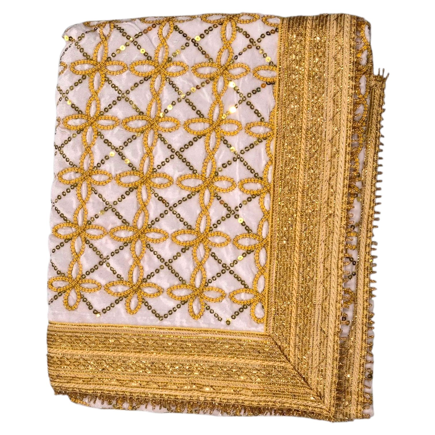 Premium velvet Rumala Sahib set Premium velvet Rumala Sahib with broad embroidered border – set of four