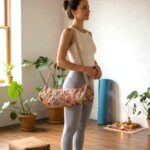 Embroidered Yoga mat Bag - White - Image 3