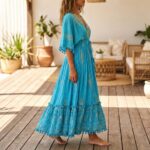 Flowy boho chic long dress | Indo western long dress for women