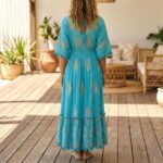 Long Indian viscose crepe dress