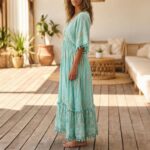 Flowy boho chic long dress | Indo western long dress for women