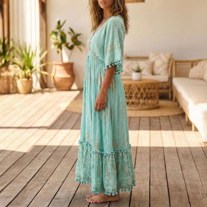 Flowy boho chic long dress | Indo western long dress for women