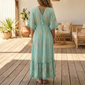 Long Indian viscose crepe dress