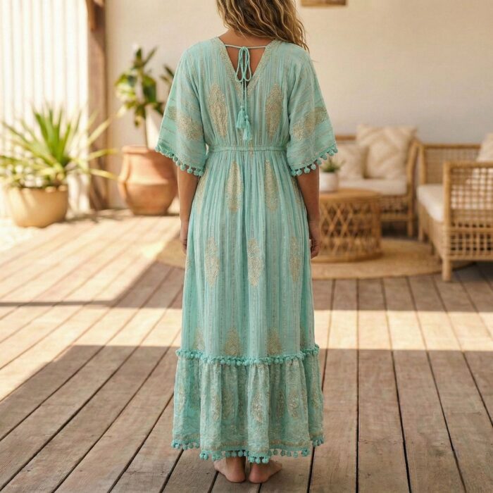 Long Indian viscose crepe dress