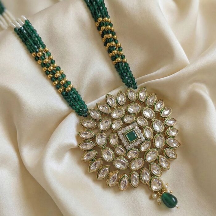 24k gold plated Jadau Kundan haar necklace