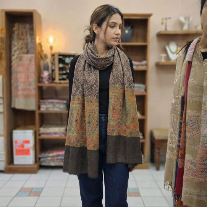 Elegant Kaani thread work stole for ethnic and western outfits