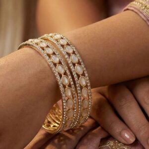 Pair of Premium gold plated bangles for party wear | Aureva Series