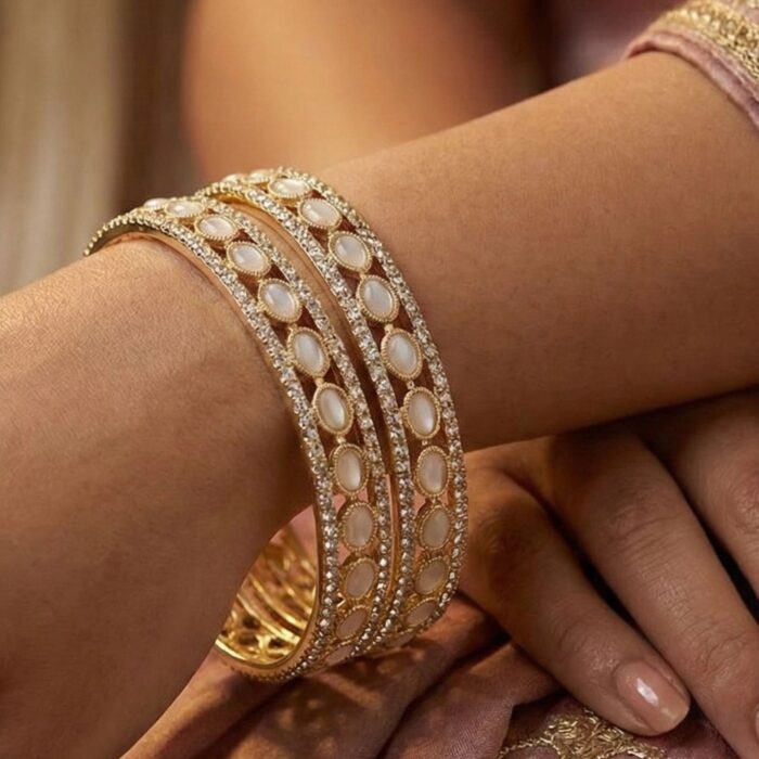 Pair of Premium gold plated bangles for party wear | Aureva Series