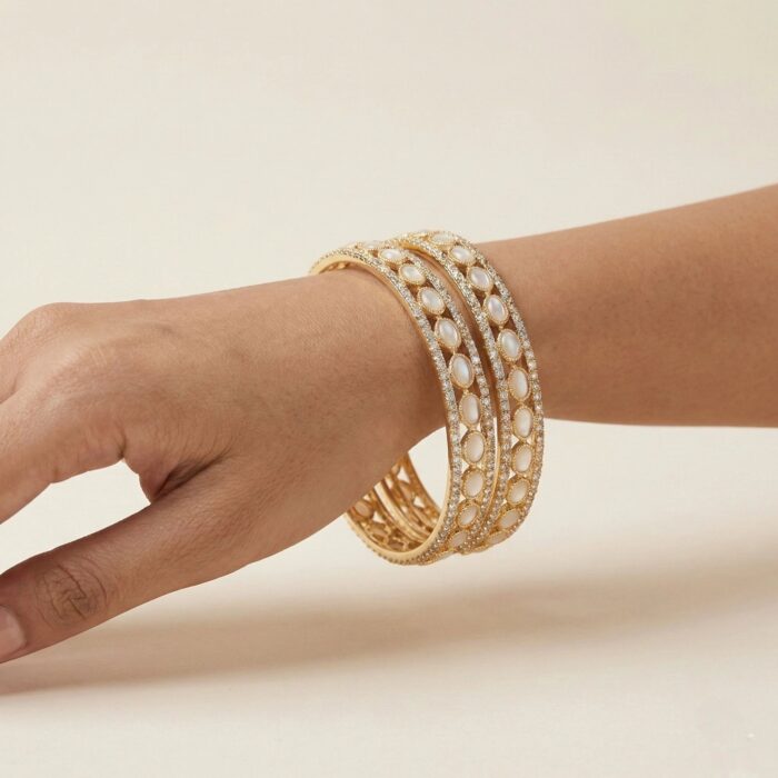 Gold plated statement Bangle to pair with ethnic wear