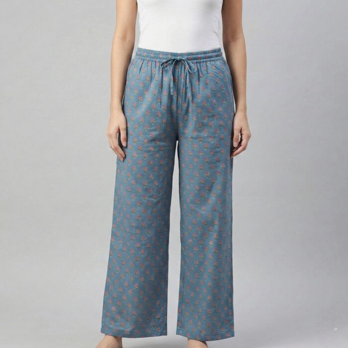 Women regular fit rayon palazzo with drawstring waist