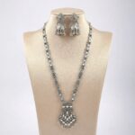 Silver antique Necklace Set with Kundan stones
