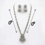 Silver antique Necklace Set with Kundan stones - Image 4