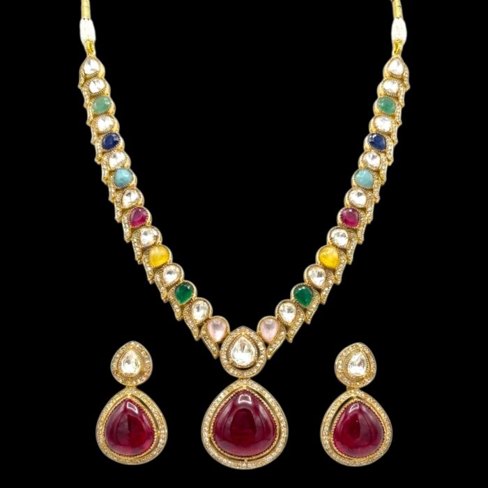 Kundan Necklace Set | Gold Plated Rani haar | Swarnika Series - Image 5