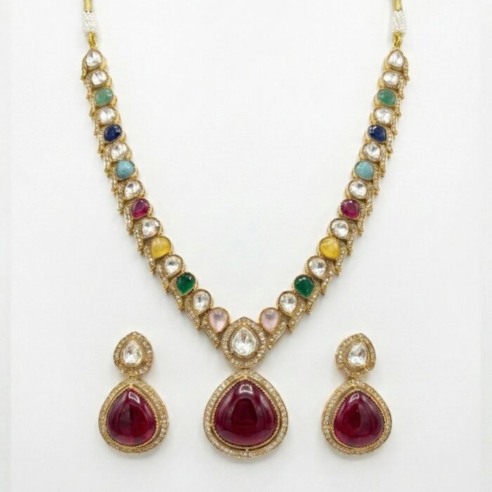 Kundan Necklace Set | Gold Plated Rani haar | Swarnika Series - Image 3