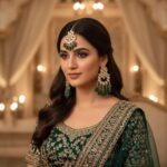 Maang Tikka Earrings Set | Kundan Stone Work | Gold Plated Jewelry | Green