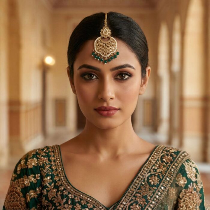 Traditional Kundan stone Maang Tikka Forehead jewelry