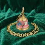 Meena Work Temple Bell 3.75 Inch - Pink - Image 2