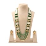 Swarnika Rajshree Maharani Haar with Jhumkis - Green - Image 4
