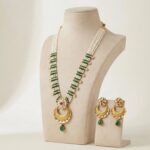 Maharani haar with earring | Semi Precious Necklace and Earring Set - Image 4