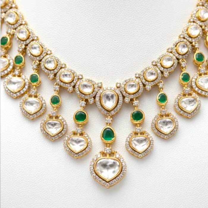 Swarnika Aira Necklace Set | 24k Gold Plated Jadau (जडाउ) Kundan - Image 4